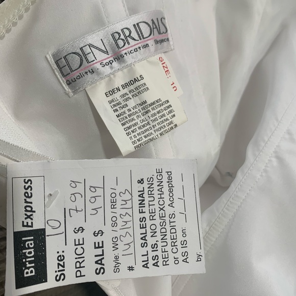 🚫SOLD🚫Eden Bridal wedding Dress 👗 White Size 10 Fit And Flare - Picture 12 of 12